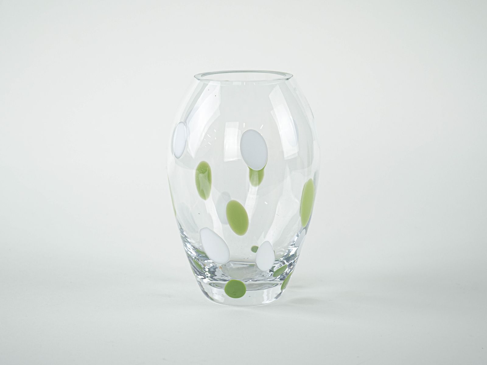 Glazen Vaas Met Stippeldecor, Deens Design, Jaren 1970, Made In Denmark photo furniture