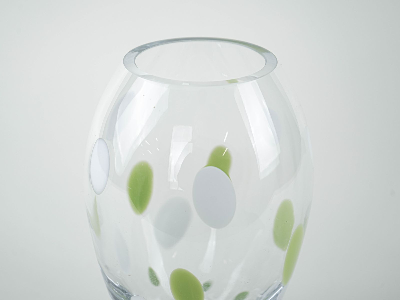 Polka Dot Glass Vase, Danish Design, 1970s, Made In Denmark photo 289.0
