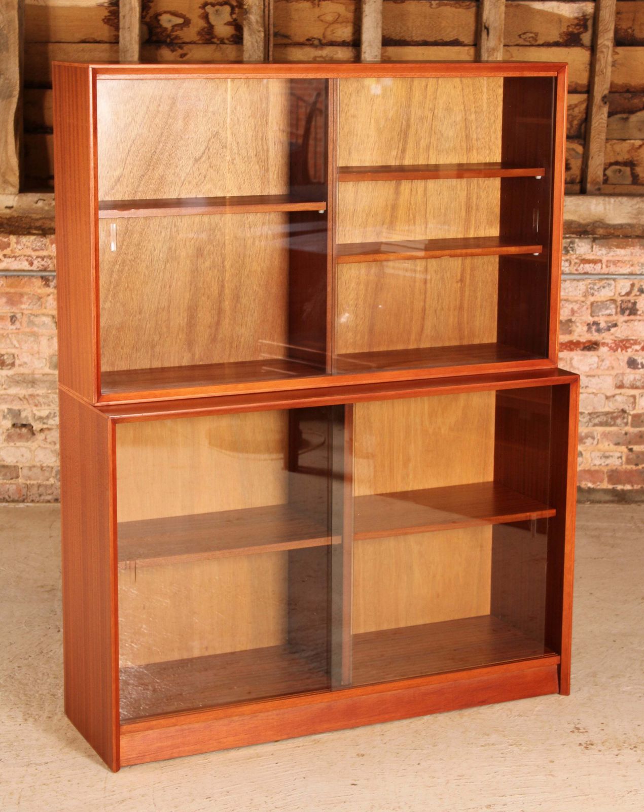 Mid Century Glazed Mahogany Bookcase By Herbert E Gibbs, Circa 1970s photo for sale