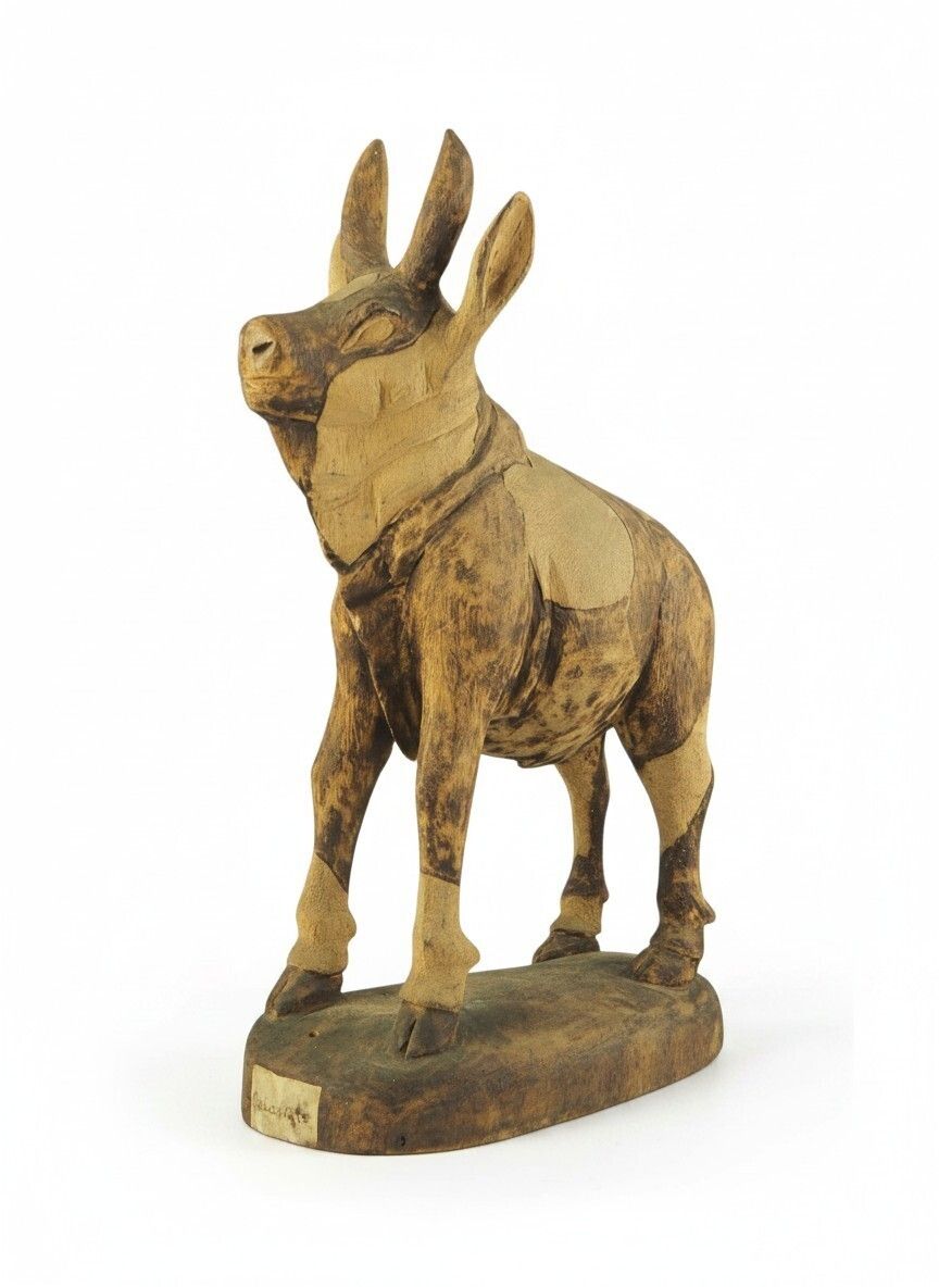 Belcanto Folk Art Sculpture Of A Goat