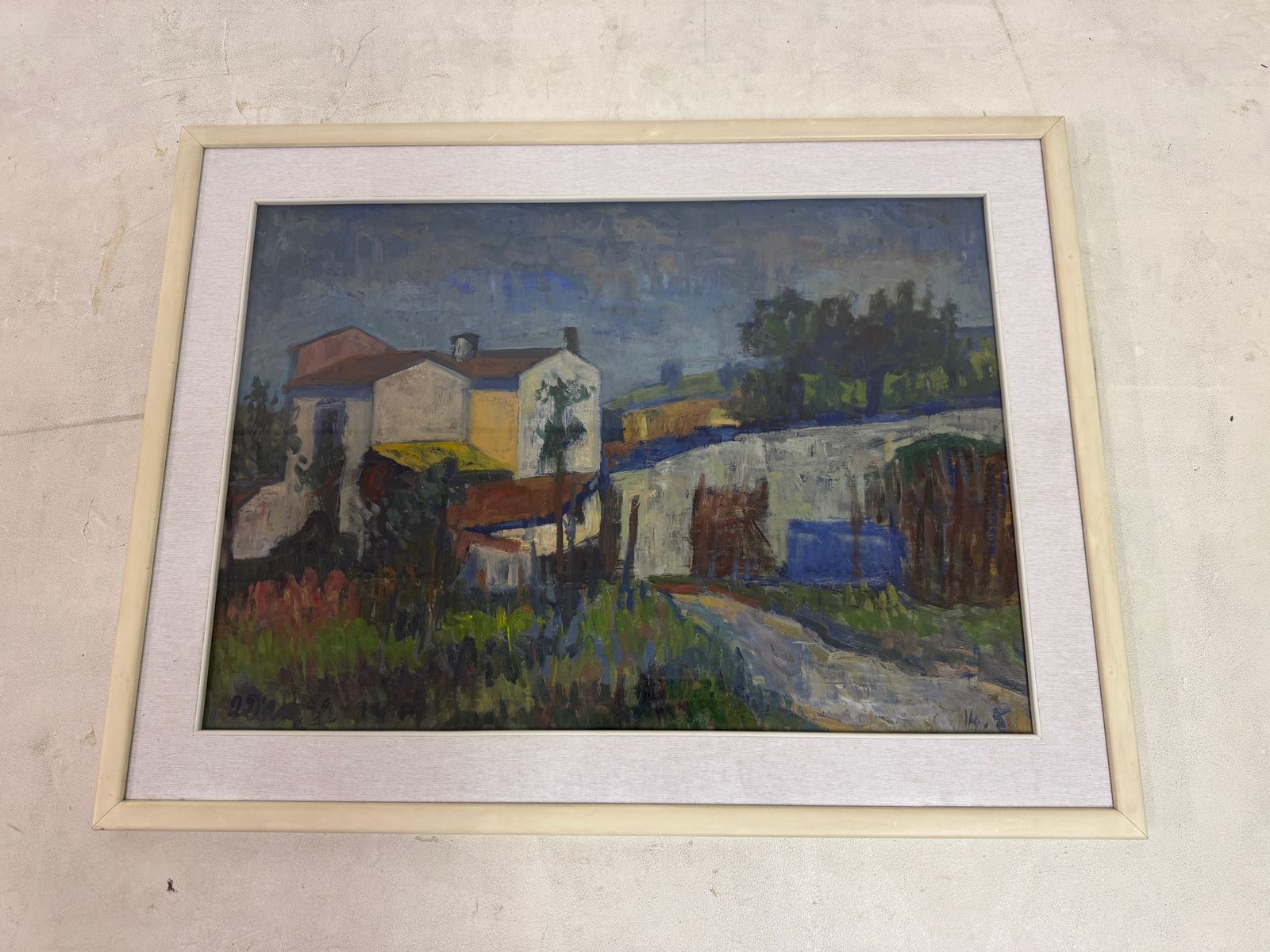 Italian School, Mid 20th Century Painting  – Rural Farmstead Landscape photo for sale