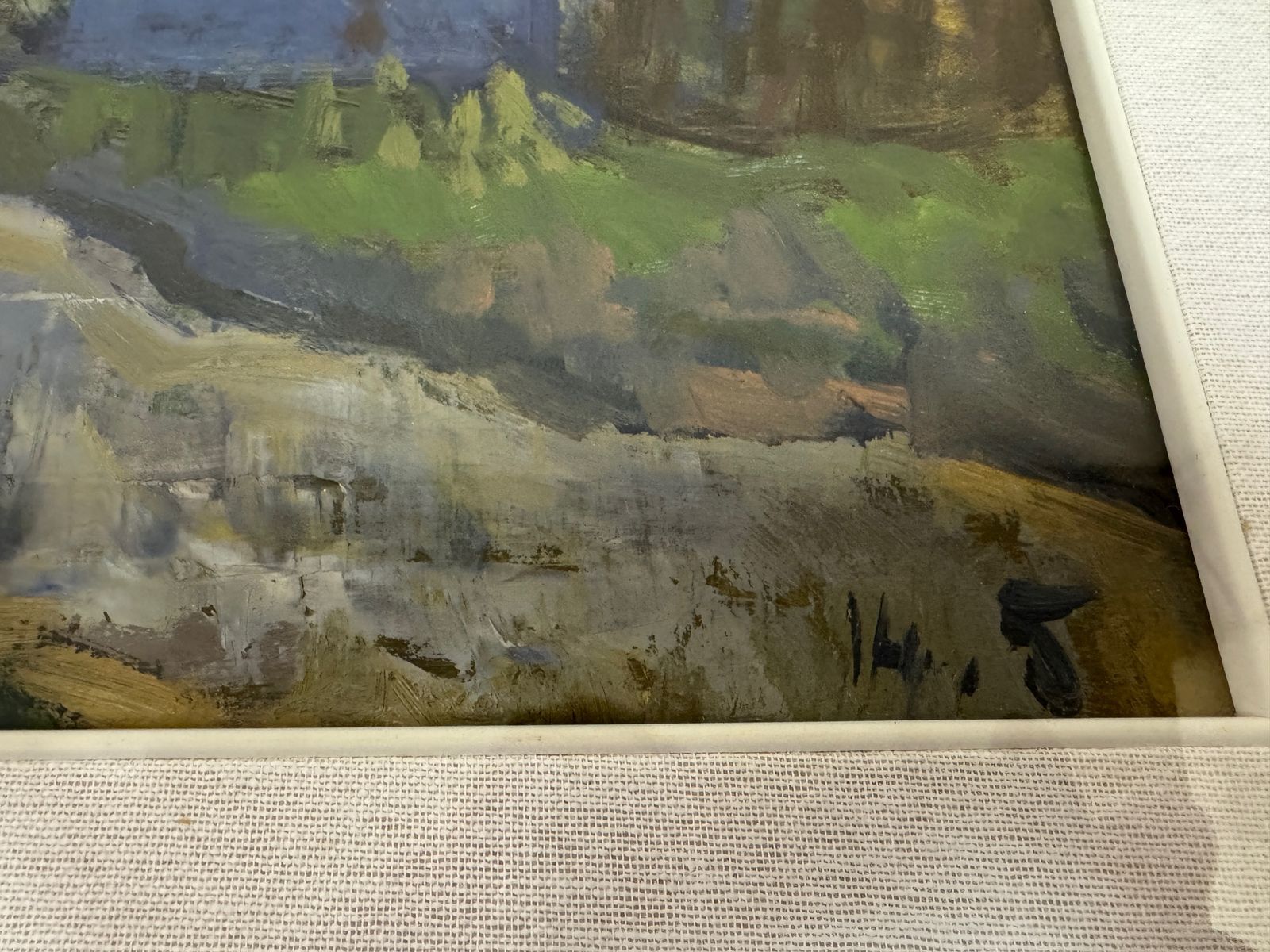 Italian School, Mid 20th Century Painting  – Rural Farmstead Landscape photo vintage