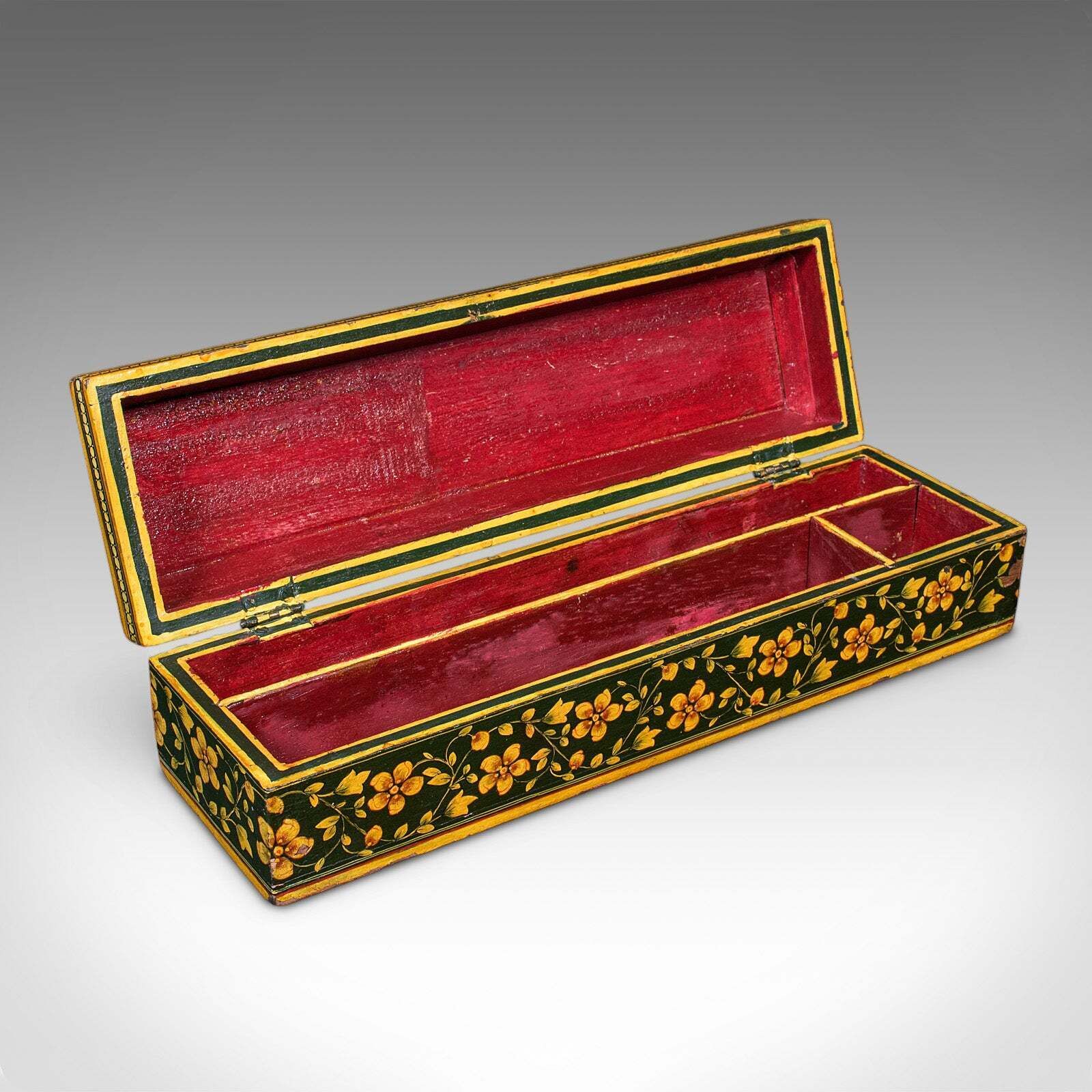Antique Calligrapher's Quill Box, Austrian, Hand Painted, Pen Case, Edwardian photo furniture