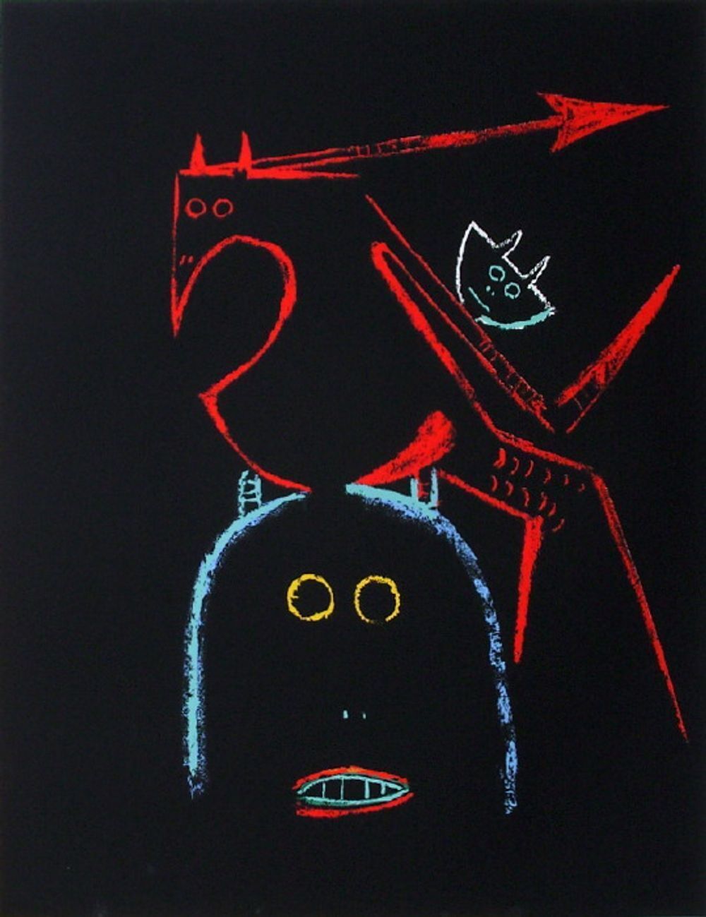 Sérigraphie Wifredo Lam Comité France Amérique Latine 1973