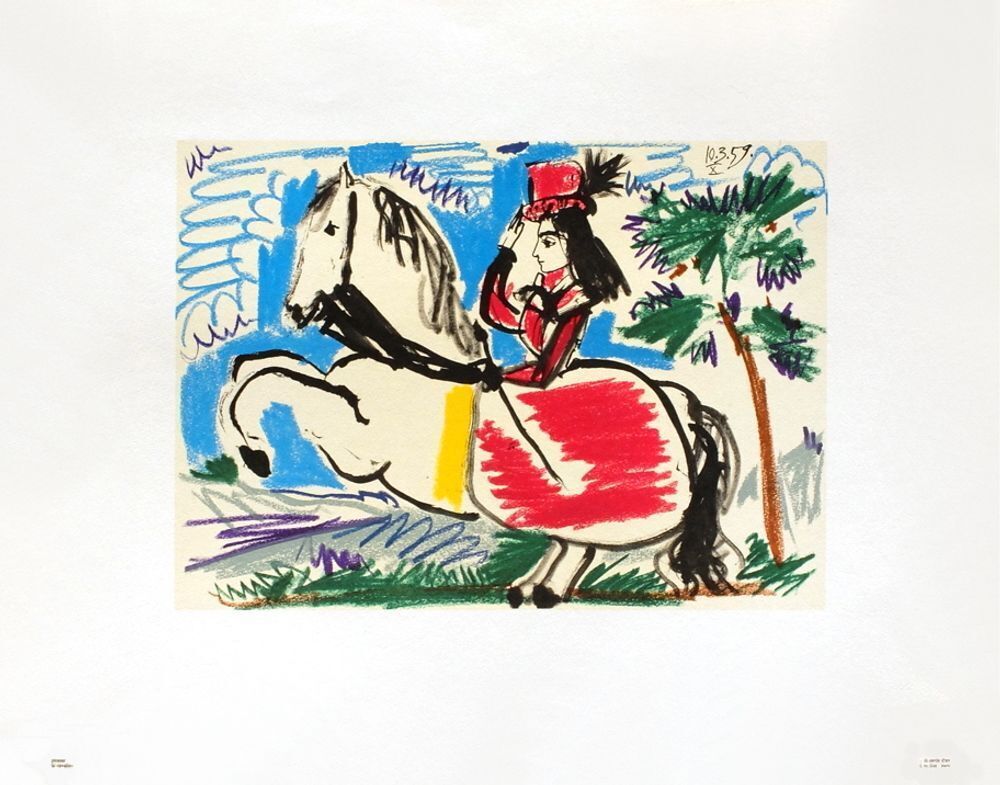 Lithographie Pablo Picasso, La Cavalière, 1961