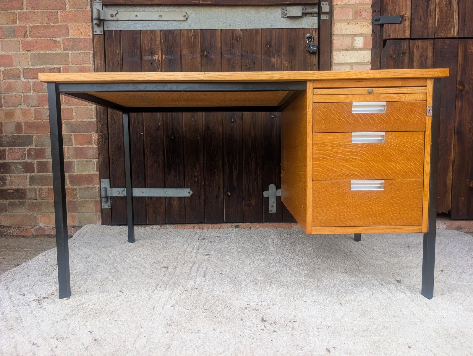 1970s Retro Teak Mid Century Office Desk By Alco photo Furniture