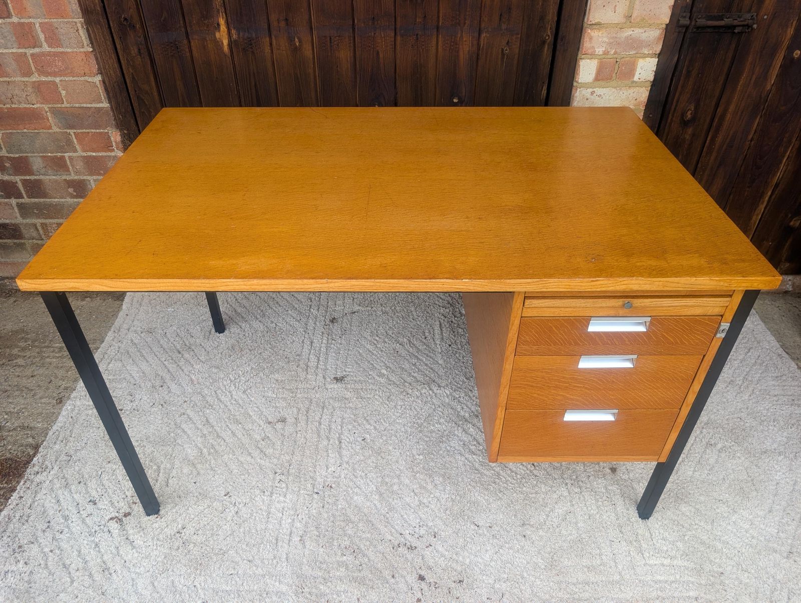 1970s Retro Teak Mid Century Office Desk By Alco photo 250.0