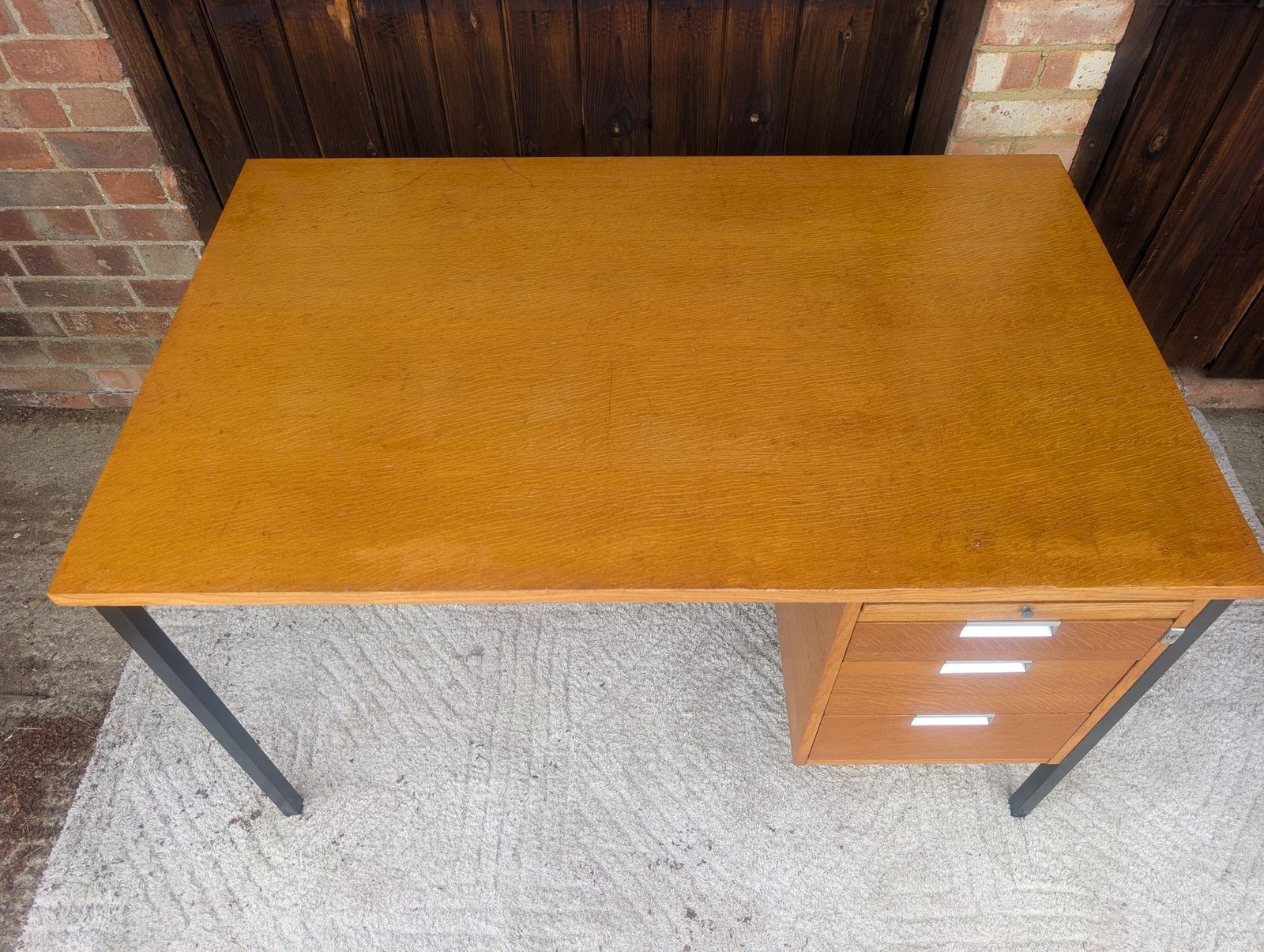 1970s Retro Teak Mid Century Office Desk By Alco photo buy