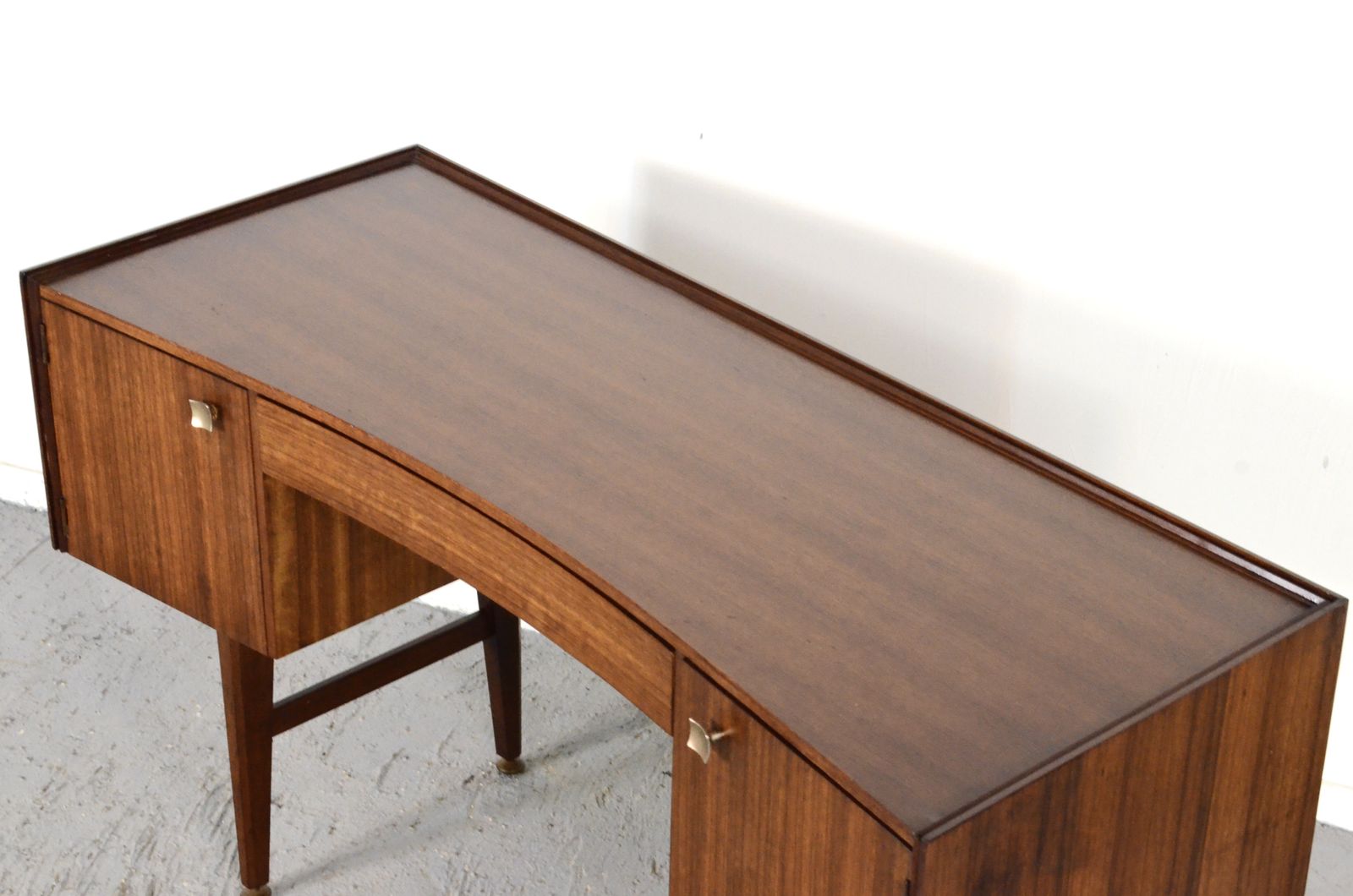 Midcentury Meredew Desk In Walnut And Brass. photo vintage