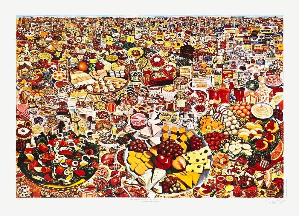 Affiche signée Gudmundur Erro, Foodscape, 1974