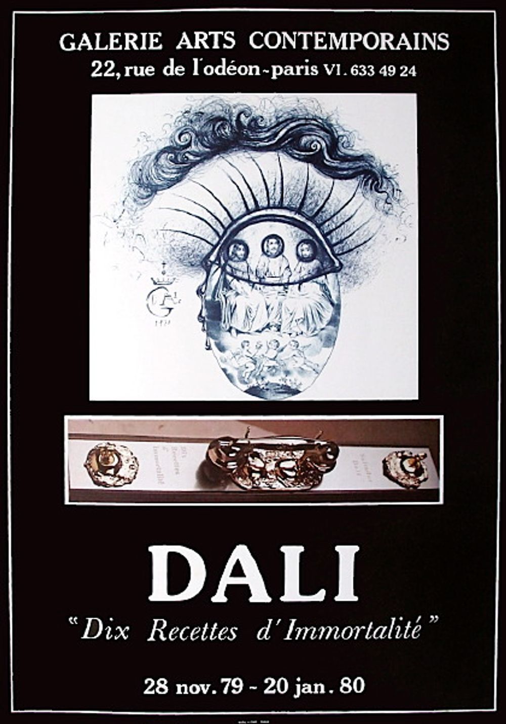 Salvador Dali Poster Expo 79   Galerie Arts Contemporains   Dix Recettes D'immortalité
