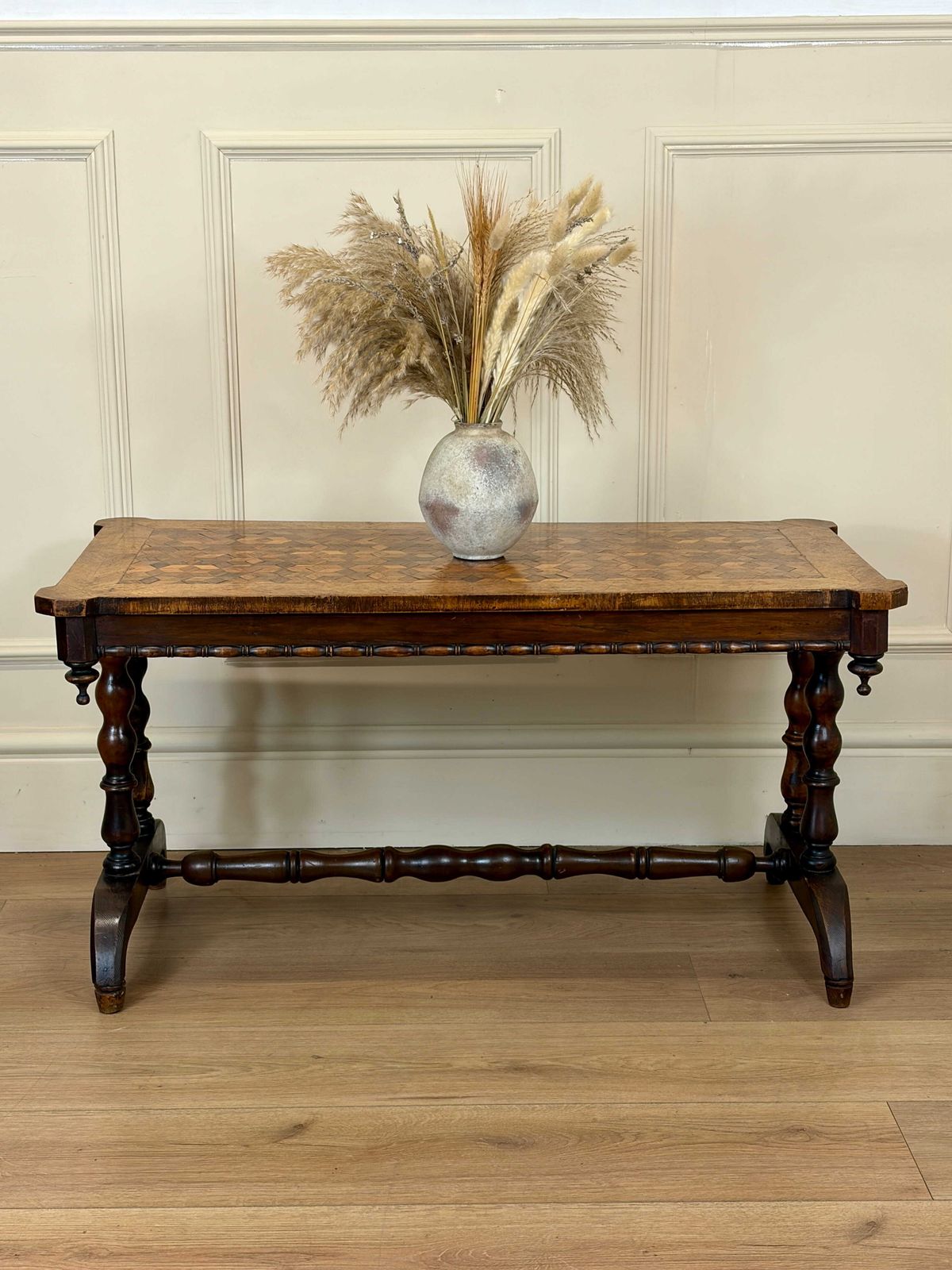 Antique Victorian Walnut Parquetry Coffee Table