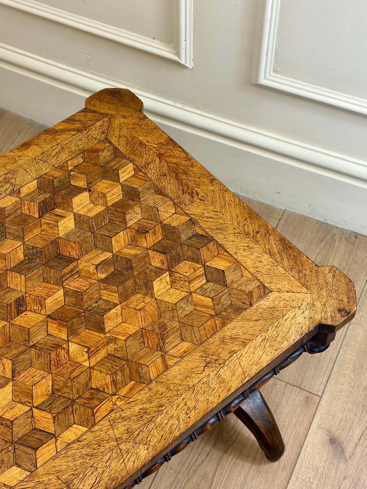 Antique Victorian Walnut Parquetry Coffee Table photo vintage