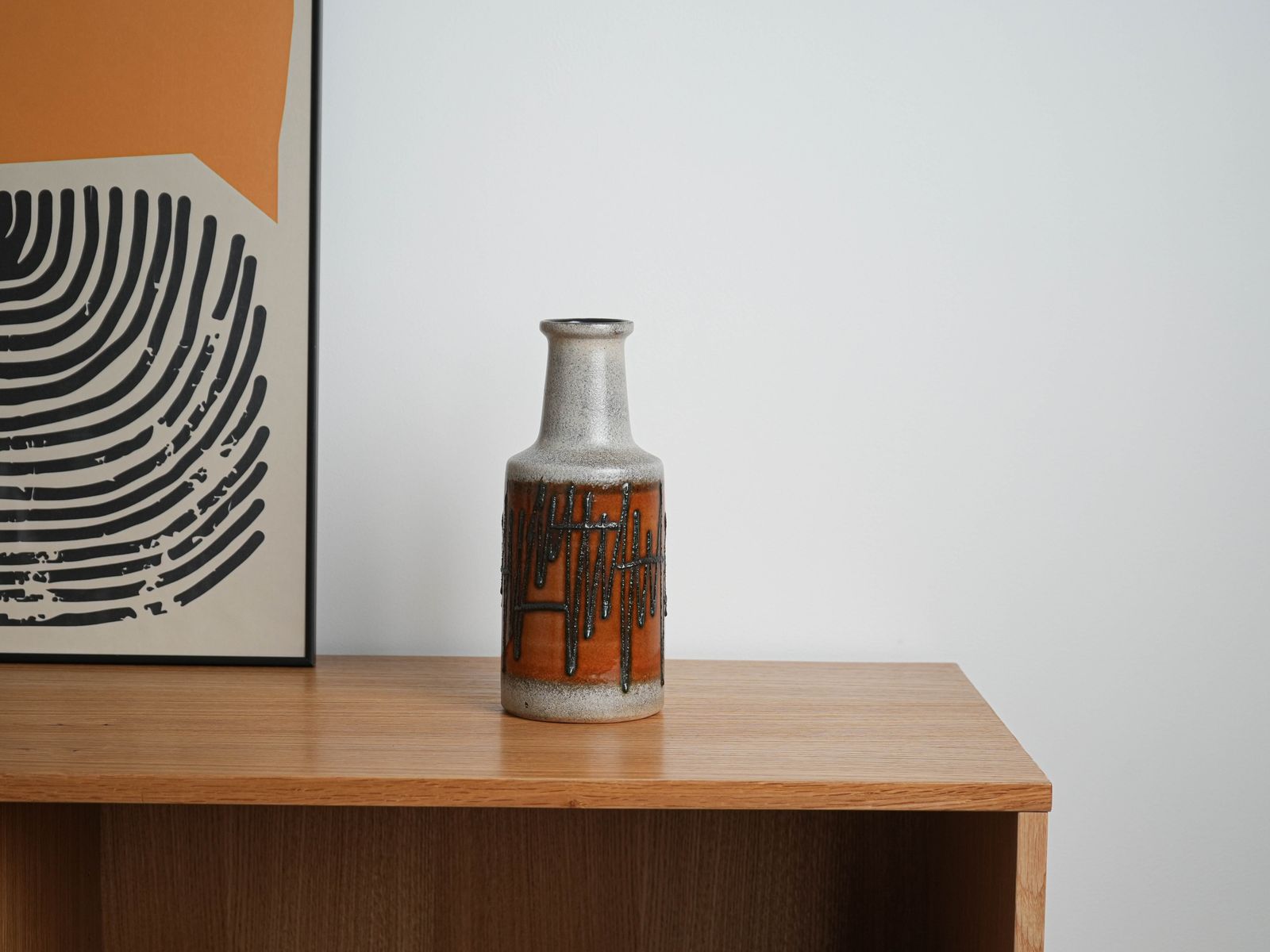 Keramische vaas, Duits design, jaren 1970, geproduceerd door VEB Haldenslaben photo vintage