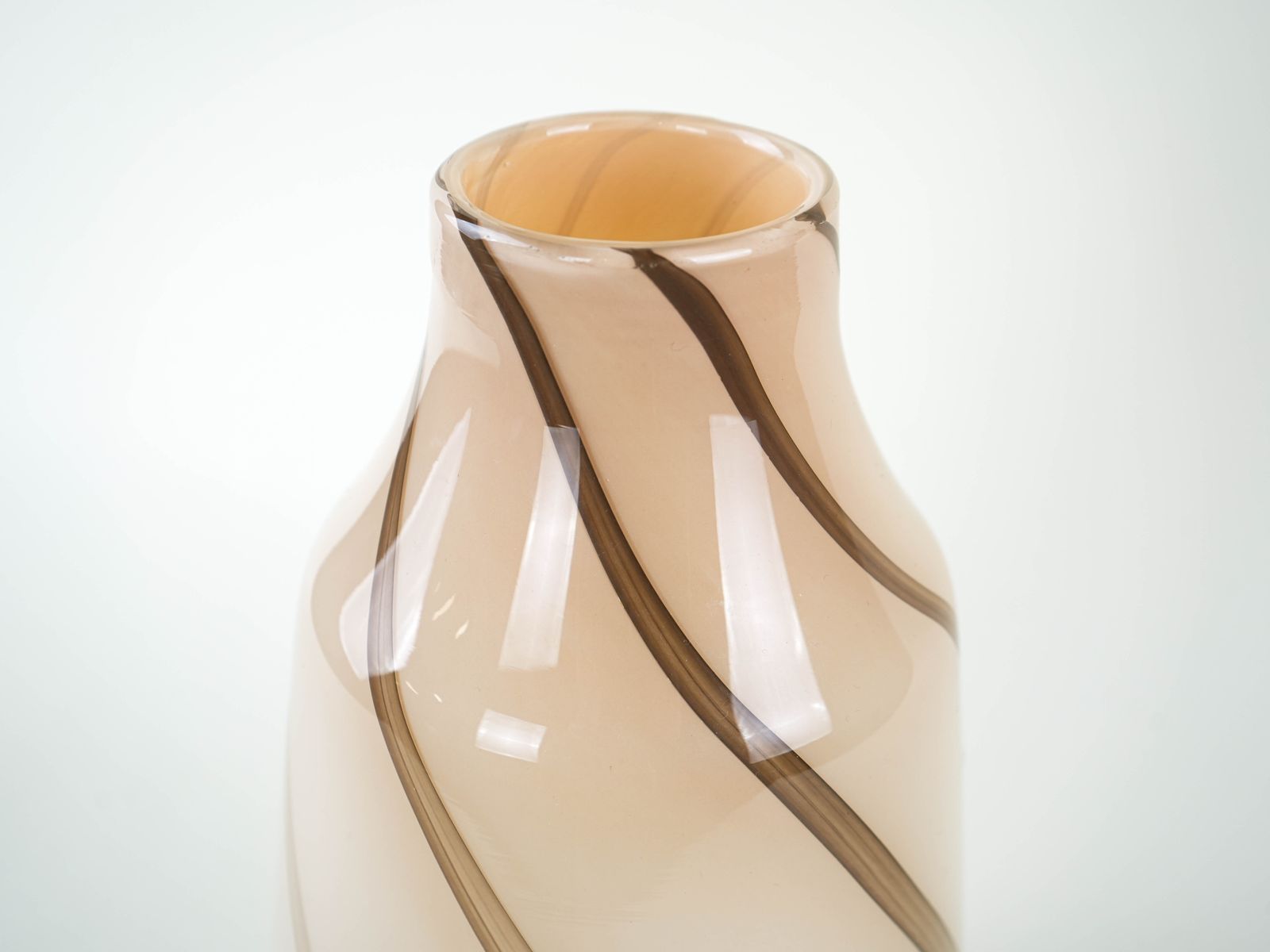 Beige Glass Vase, Danish Design, 1970s, Made In Denmark photo buy
