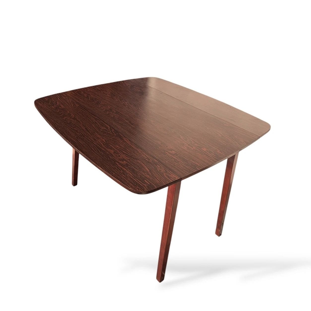 Mid Century Schreiber Rosewood Effect Formica Drop Leaf Dining Table photo for sale