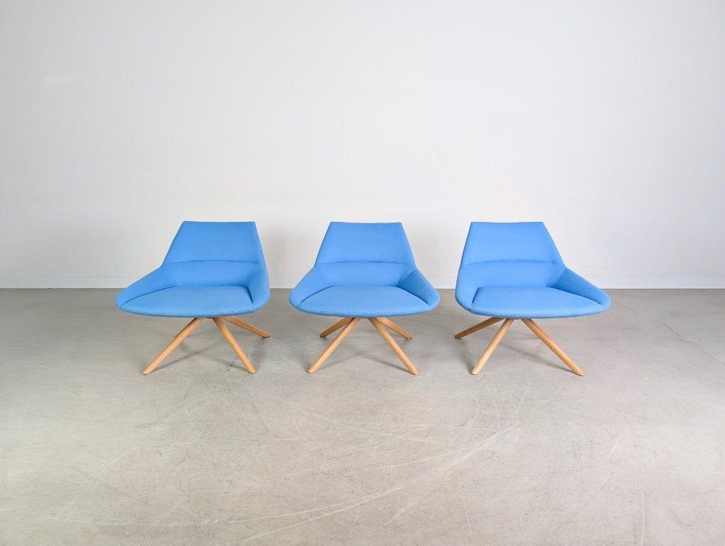 Lot de 3 fauteuils Inclass Pillet Dunas XL bleus, chaises de bureau et de salon photo furniture