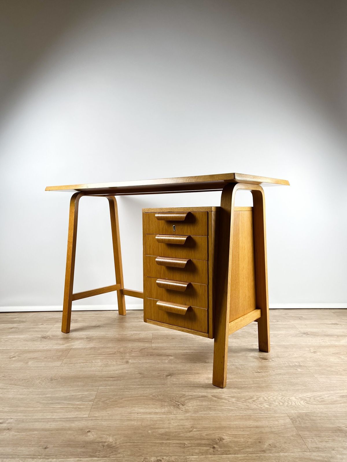 Modernist Bentwood Gordon Russell Desk Czechoslovakian 1950s photo Furniture
