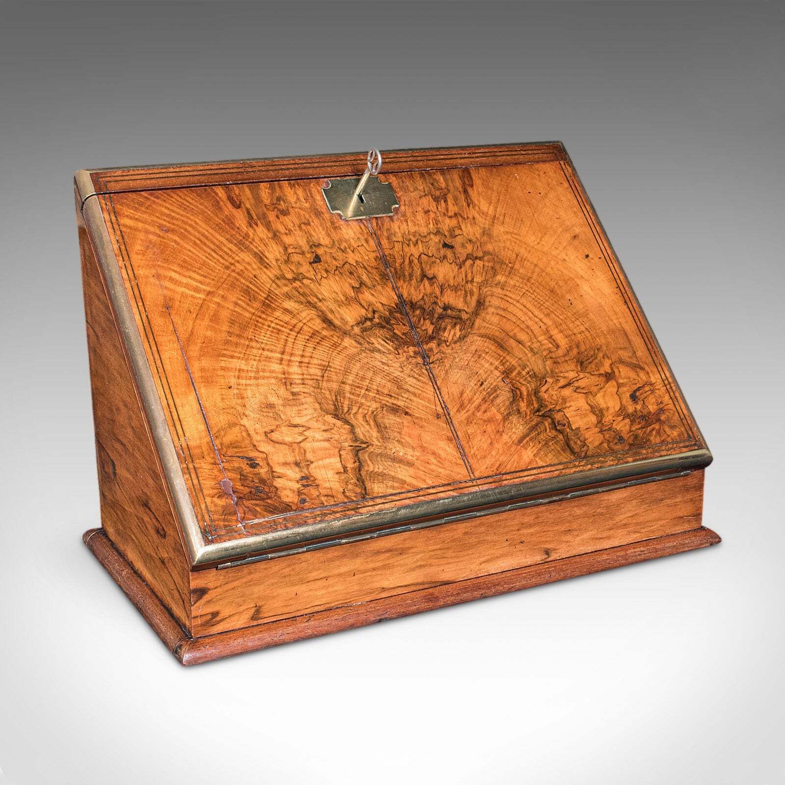 Antique Admiral's Writing Station, English, Walnut, Stationery Case, Regency photo furniture