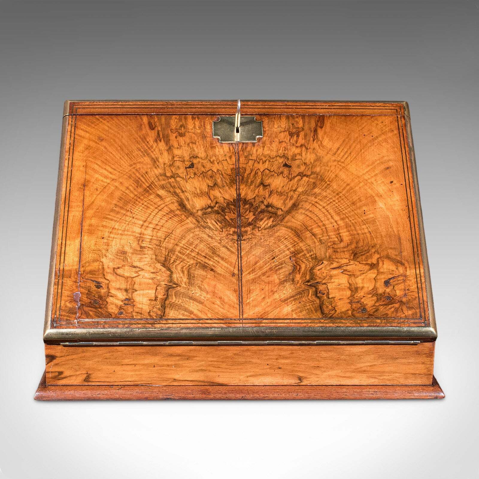 Antique Admiral's Writing Station, English, Walnut, Stationery Case, Regency photo for sale