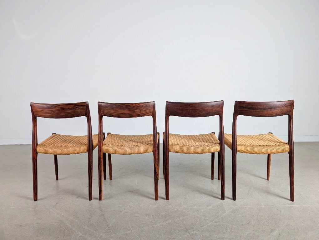 Set Of 4 Chairs Jl Mollers Model 75 Niels Otto Møller Rosewood photo vintage