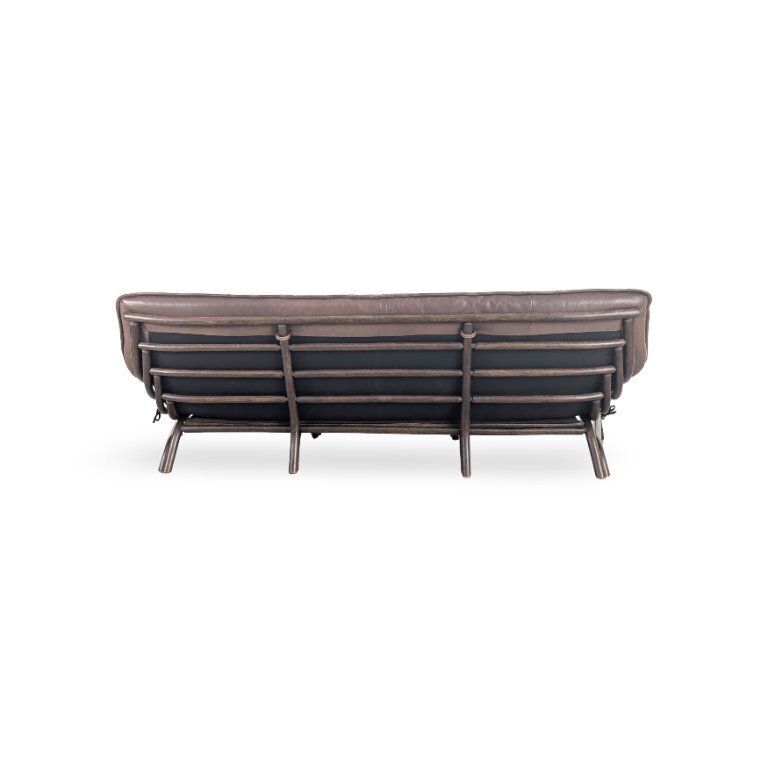 Italiaanse Mid-Century bank – bamboe design, bruin leer photo 2705.0