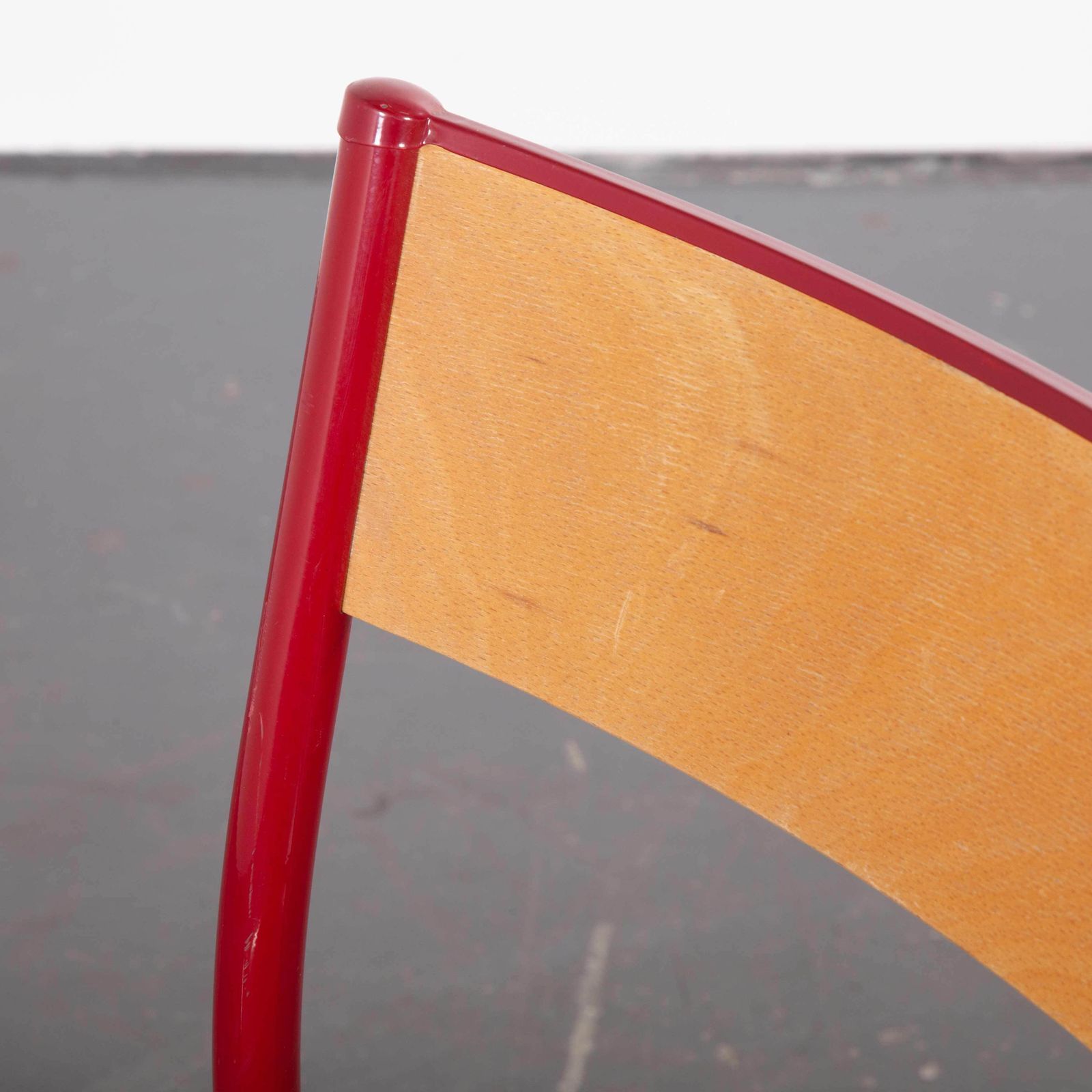 380.0 1970s Red Mullca Stacking Dining Chair – Beech Seat photo