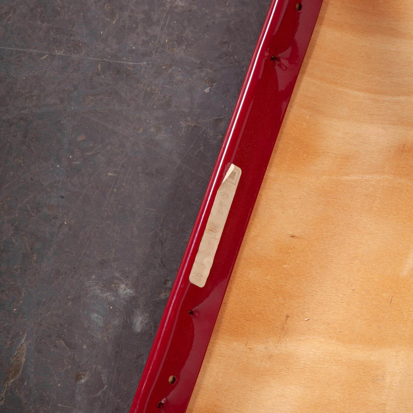 photo furniture 1970s Red Mullca Stacking Dining Chair – Beech Seat