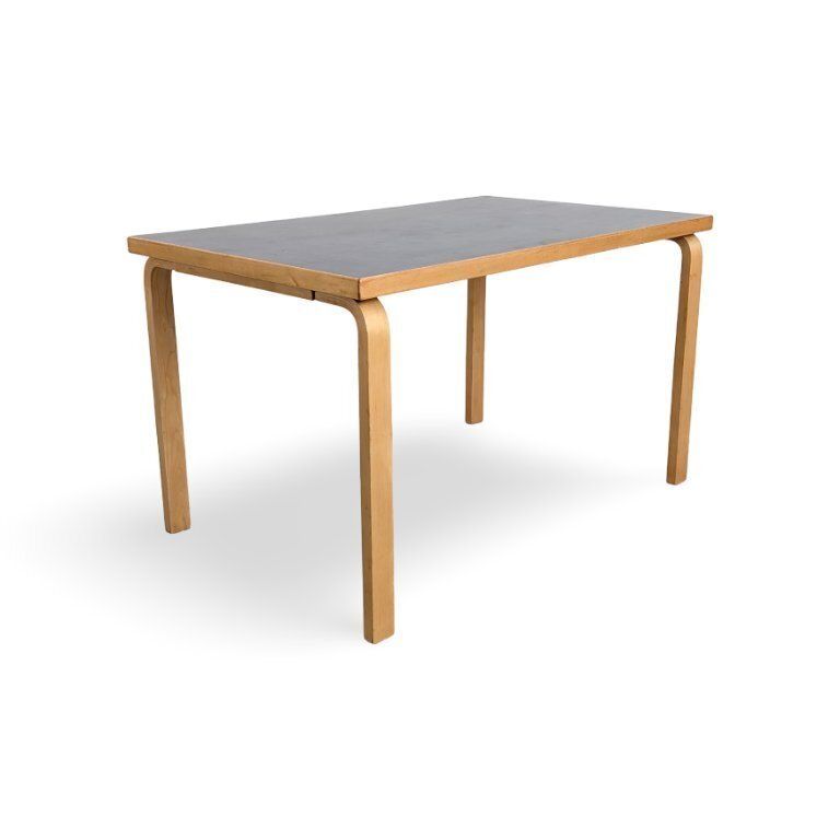 Table à manger Alvar Aalto 81B Artek en linoléum, bouleau noir photo for sale