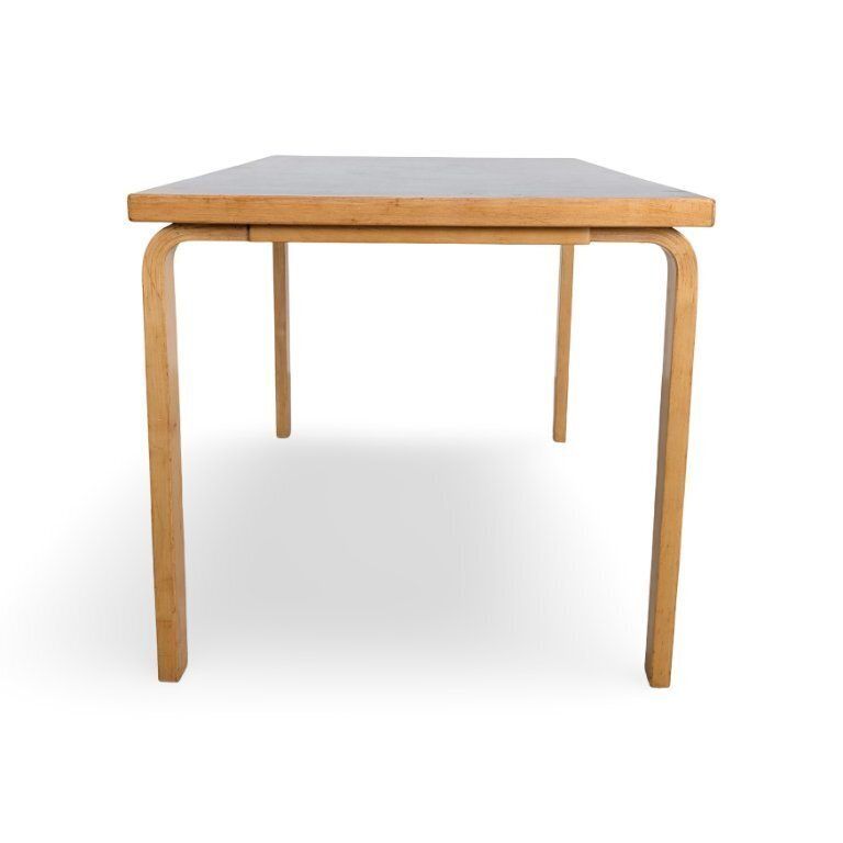 Original Alvar Aalto 81b Dining Table, Artek Linoleum, Black Birch photo 1100.0