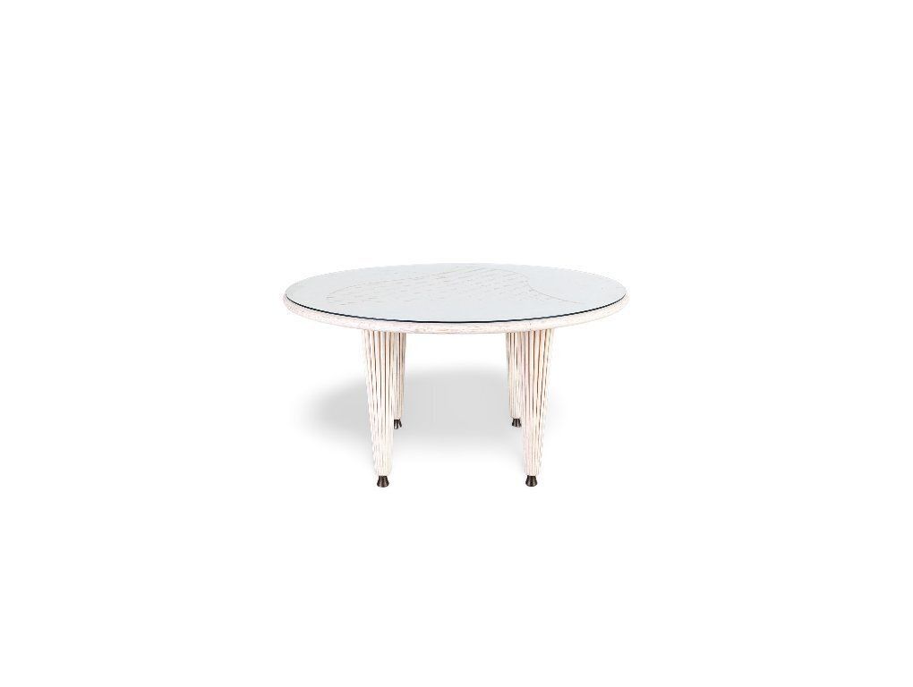 Vintage Dining Table, Boho Chic, Wickerwork Studio Schütz, Bamboo, Rattan