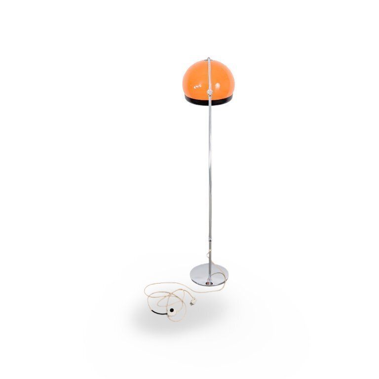 Space Age booglamp, ca. jaren 1970, oranje vloerlamp, mid-century photo Verlichting