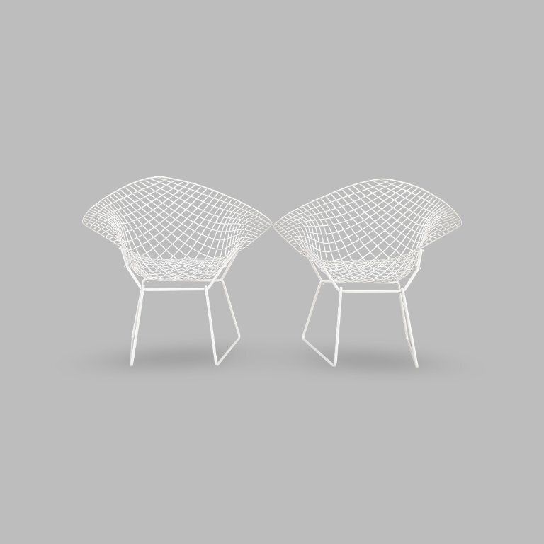 Set van 2 Diamond Chairs – Knoll, ontwerp Harry Bertoia – Tuinstoel photo 1877.0