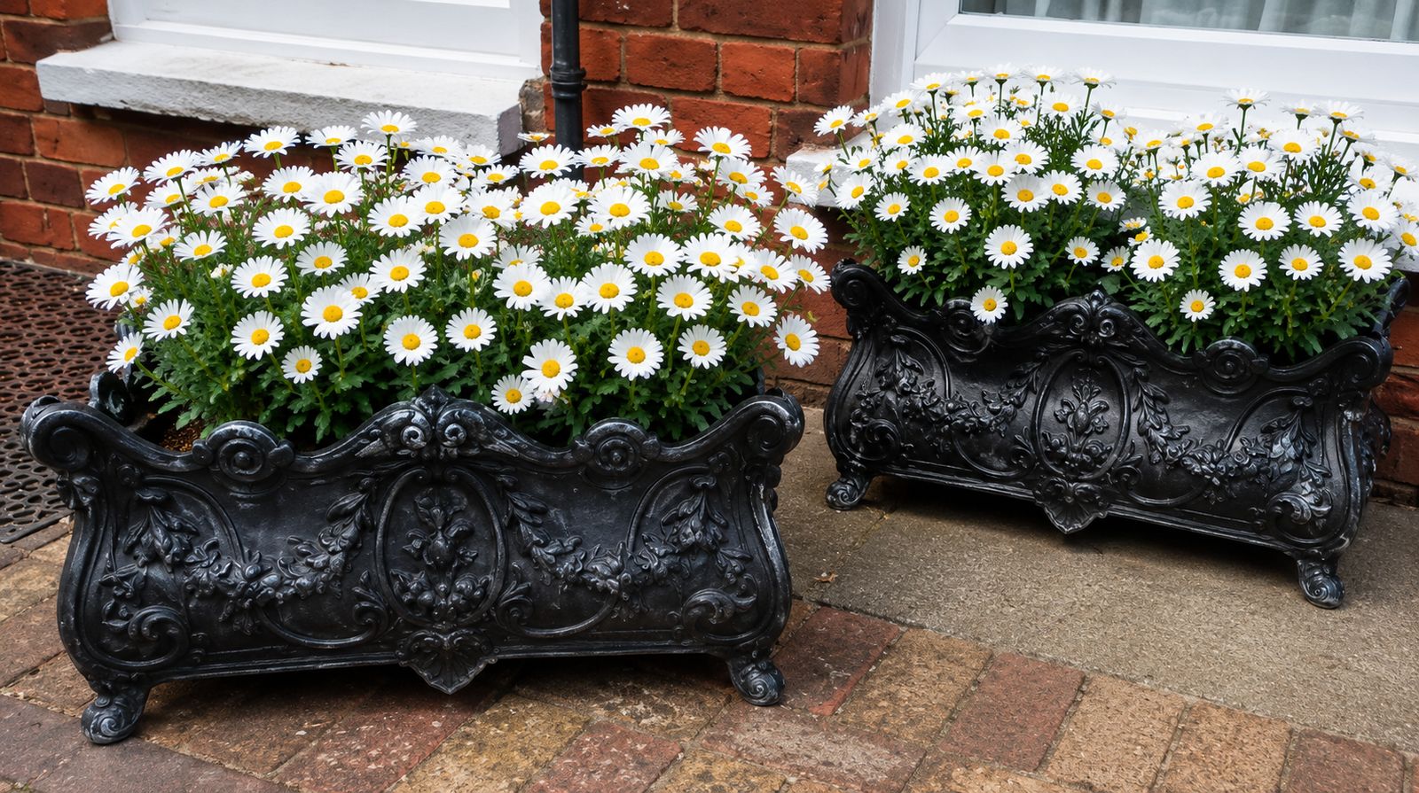 A Very Rare Pair Of Cast Iron French Jardinières