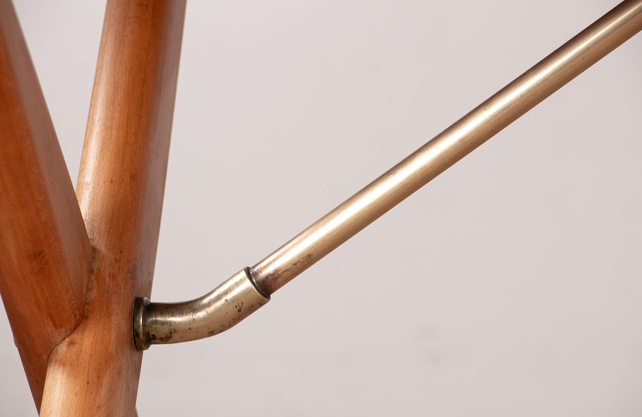 photo vintage Danish Dining Table In Solid Teak And Beech And Brass, Model At 303 By Hans Wegner For Andreas Tuck 1960.