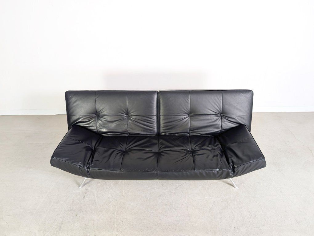 Ligne Roset Smala Bank – Leer, Zwart – Design, Frankrijk photo Meubels