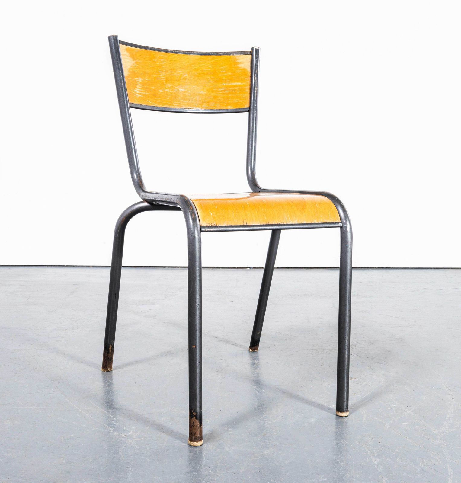 1960's French Mullca Stacking Dining Chair 510   Graphite Frame photo buy