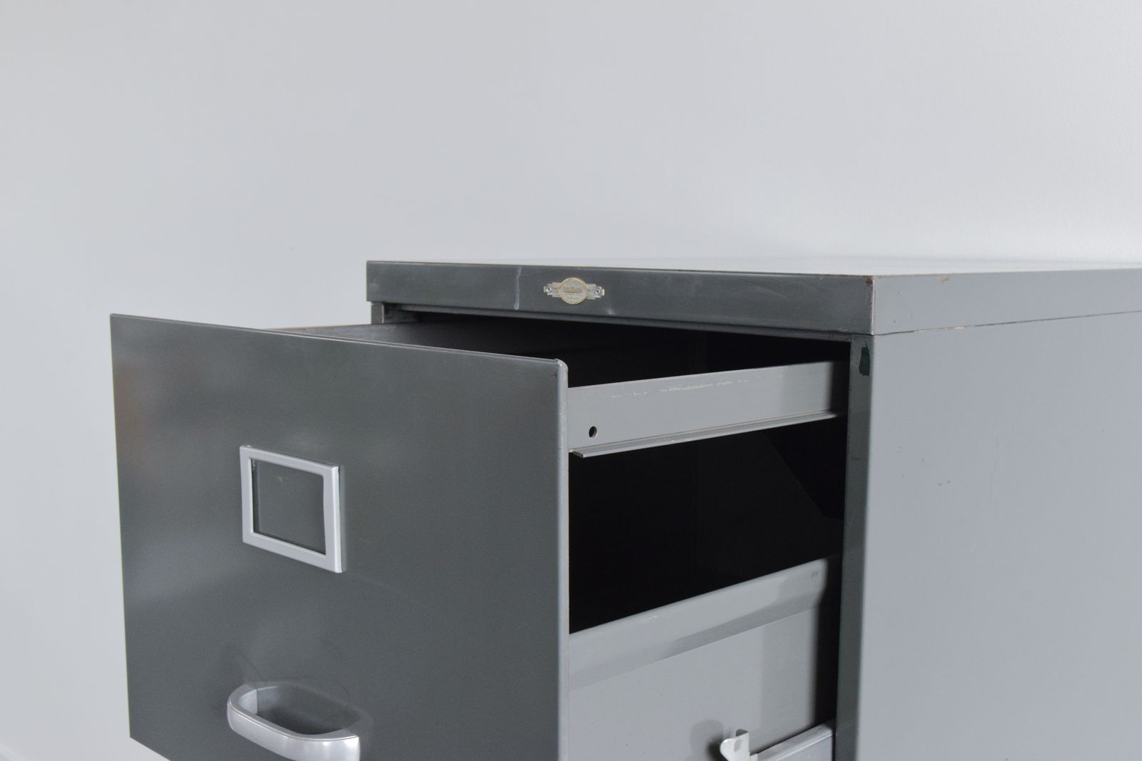 Vintage Grey Metal Filing Cabinet By Art Metal photo 265.0