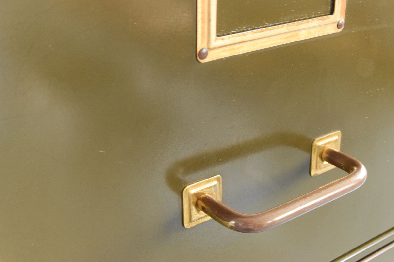 Furniture Vintage Green Metal Filing Cabinet By Shannon Systems photo