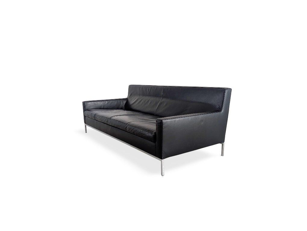 Zanotta Sofa, Italiaans Design, Leer, Zwart photo 3446.0