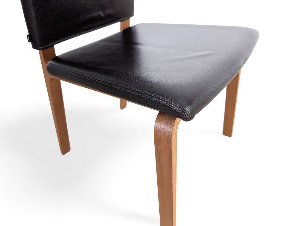 Ensemble de 5 chaises Cor Fino en cuir, design brun noyer photo vintage