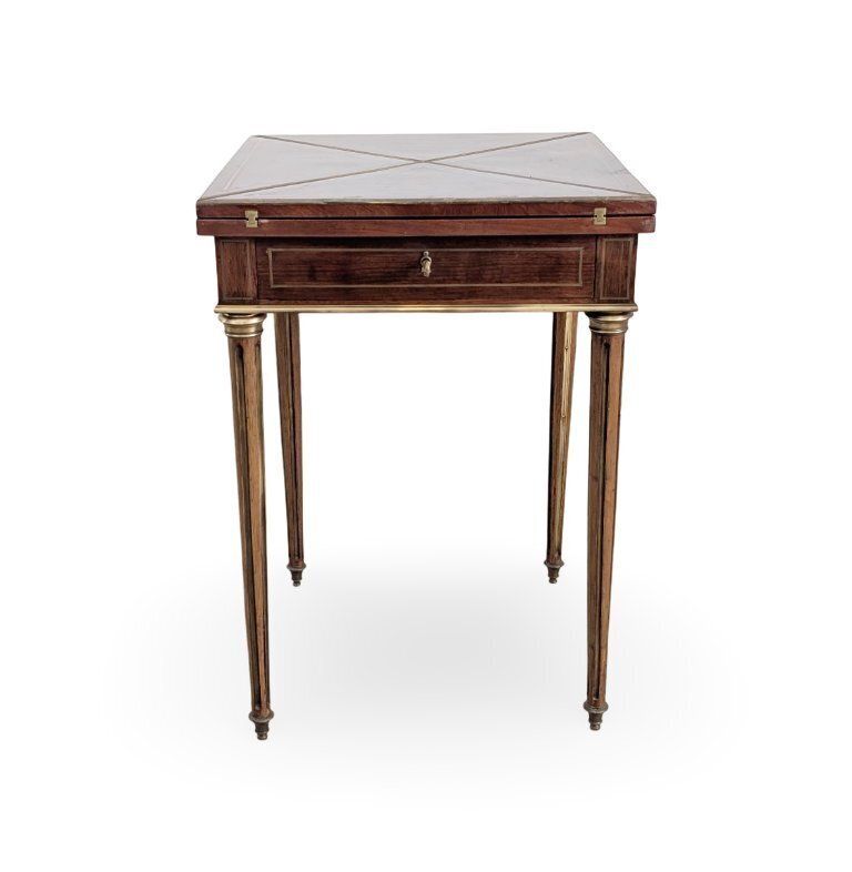 Mobilier Table de jeu Louis XVI, Paul Sormani, acajou, Napoléon III photo