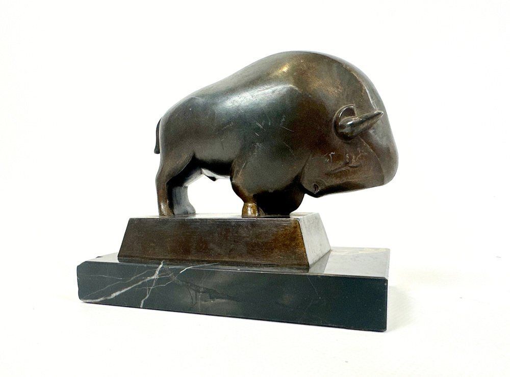 Art Deco French Bizon Figurine Attributed To Pierre Blanc, 1930s photo furniture