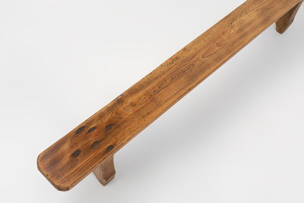 Rustic Low Bench In Wood, France, 1850s photo buy