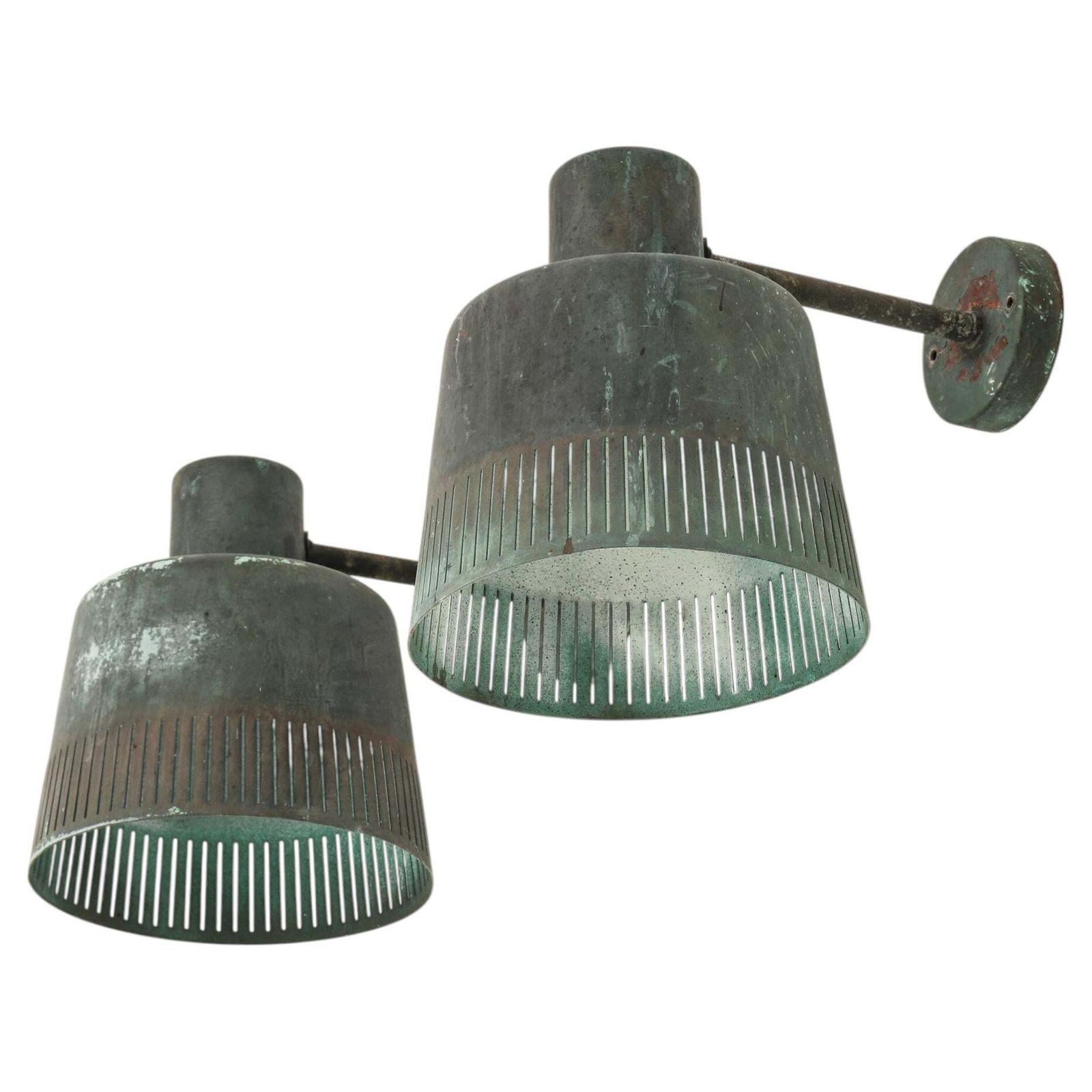 Pair Of Scandinavian Modern Wall Lamps In Copper By Hans Bergström, 1940s