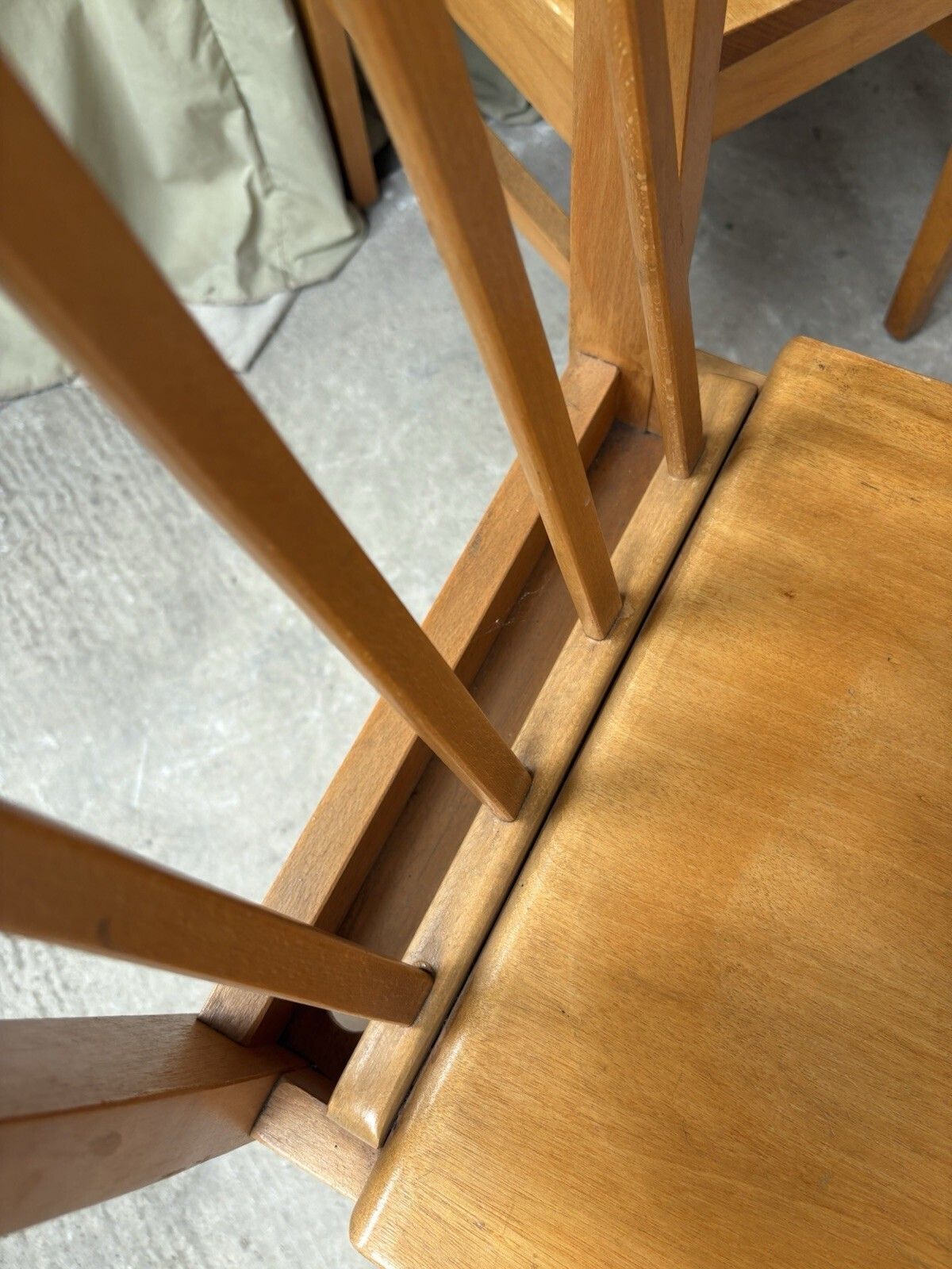 Vtg Mid Century Set Of 4 Solid Beech Church Dining Chairs Scandi Danish R1201 photo vintage