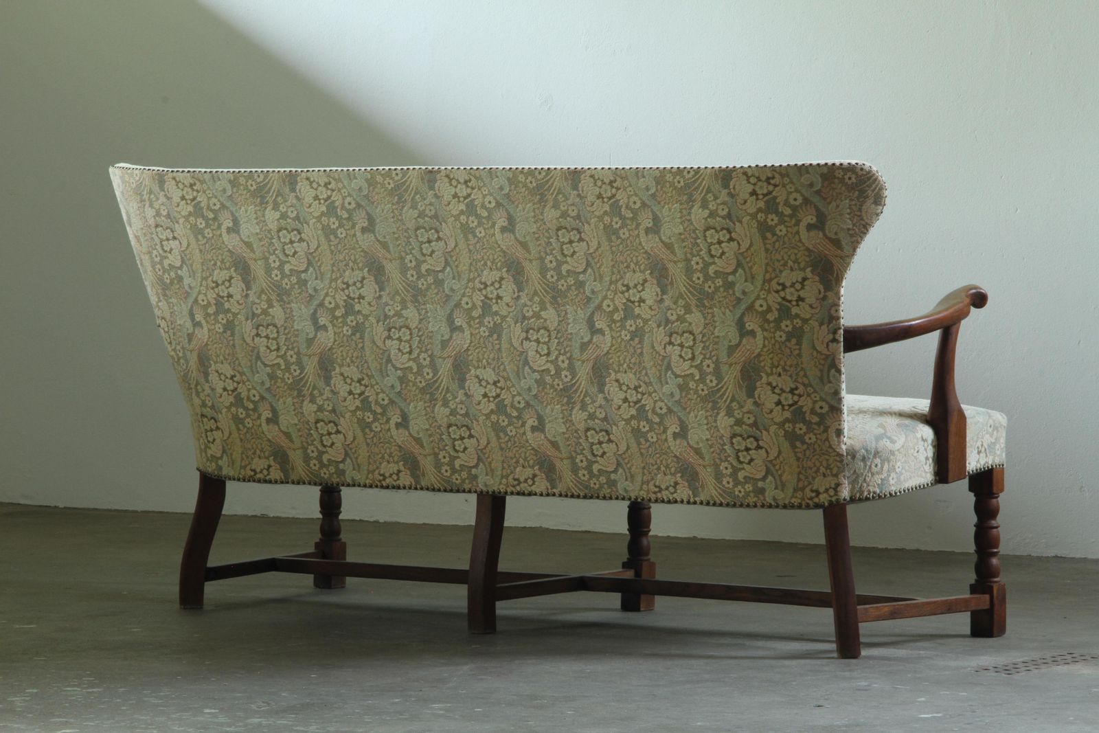 Furniture Vintage Danish Art Deco Cabinet Maker Sofa In Oak   1940s Made In Denmark photo