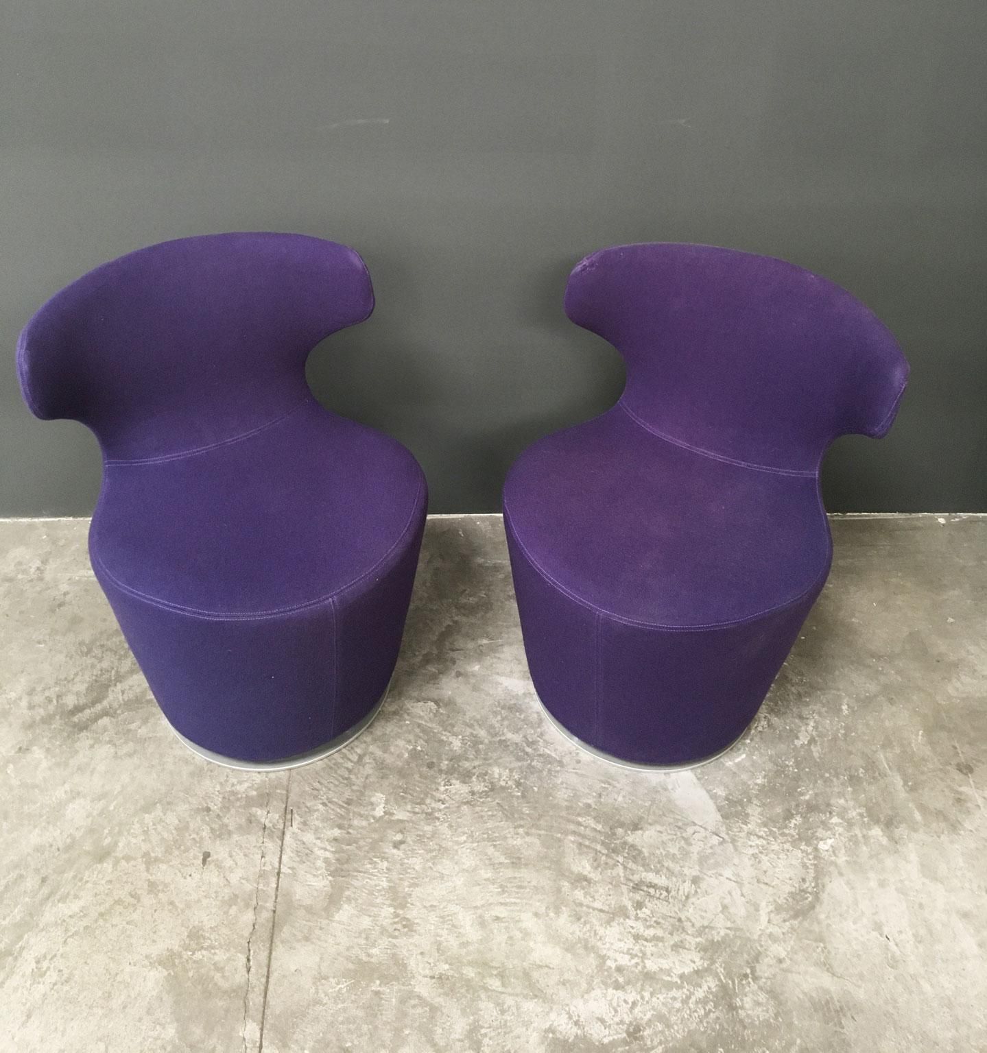 Italy Violet Fabric Set Of 2 Armchairs By B&B Italia, 2020 photo for sale