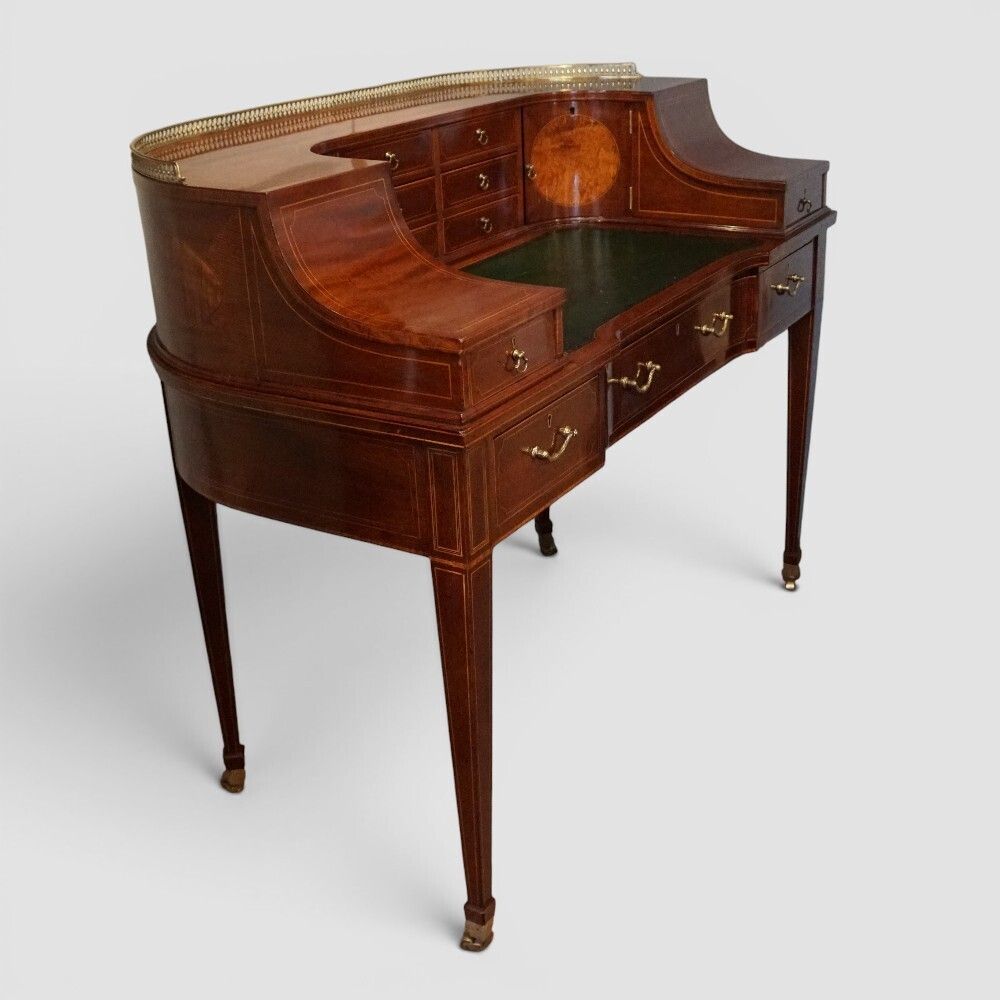 Edwardian Inlaid Mahogany Carlton House Desk photo furniture