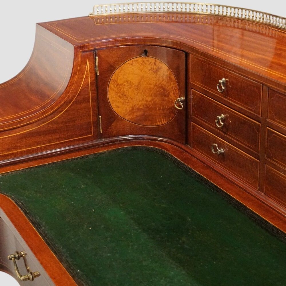Edwardian Inlaid Mahogany Carlton House Desk photo Furniture